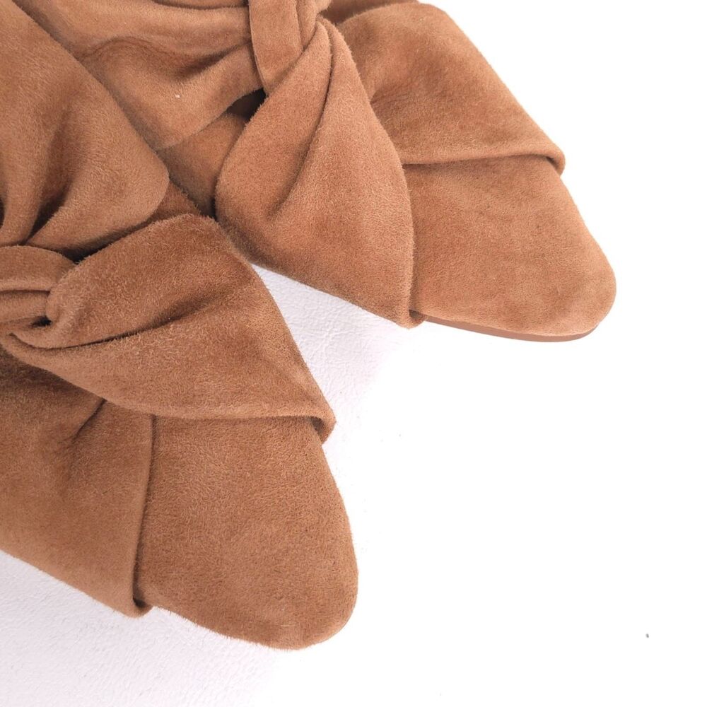 Splendid New Lanis GENUINE SUEDE LEATHER Mules 9 M Caramel Knot Heeled Pointed - Picture 14 of 15